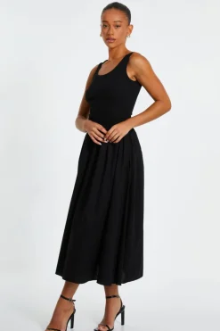Midi Dresses*Quiz Midi Skater Dress Black