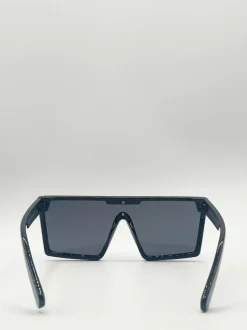 Sunglasses*SVNX Oversized Flat Top Square Frame Sunglasses Black