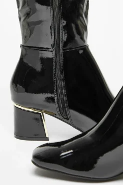 All Boots|Boots*Quiz Patent Knee High Boots Black
