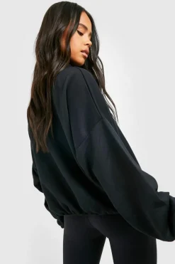 Sweatshirts|Hoodies & Sweatshirts*boohoo Petite Basic Half Zip Sweater black