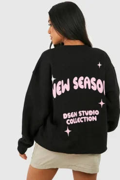 Sweatshirts|Hoodies & Sweatshirts*boohoo Petite New Season Bubble Slogan Sweatshirt black