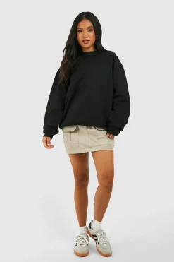 Sweatshirts|Hoodies & Sweatshirts*boohoo Petite New Season Bubble Slogan Sweatshirt black