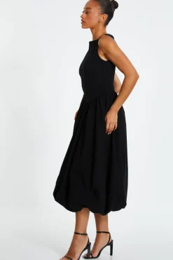 Midi Dresses*Quiz Puff Ball Midi Dress Black