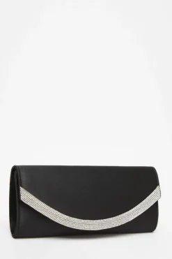 Handbags|Clutch Bags*Quiz Satin Embellished Clutch Bag Black