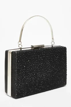 Handbags|Clutch Bags*Quiz Scattered Diamante Box Bag Black
