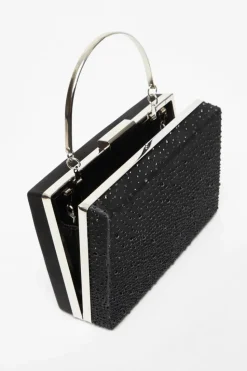 Handbags|Clutch Bags*Quiz Scattered Diamante Box Bag Black