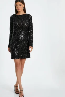 Bodycon Dresses*Quiz Sequin Lace Mini Dress Black