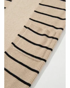 Cardigans*Azura Exchange Black Stripe Shawl Neckline Open Cardigan with Pockets Multi