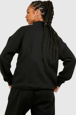 Sweatshirts|Hoodies & Sweatshirts*boohoo Tall Basic Half Zip Sweatshirt black