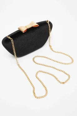 Handbags|Clutch Bags*Quiz Velvet Bow Box Bag Black