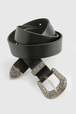 Belts*boohoo Western Buckle Belt black