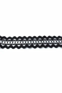 Necklaces*SVNX Wide Corded Effect Circular Detail Choker Necklace Black
