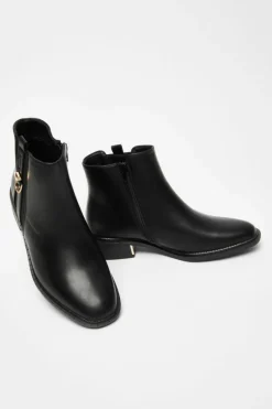 Ankle Boots*Quiz Wide Fit Flat Ankle Boot Black
