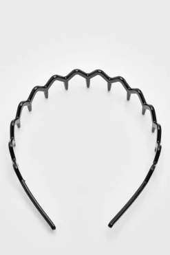 Hair Accessories*boohoo Zig Zag Resin Headband black