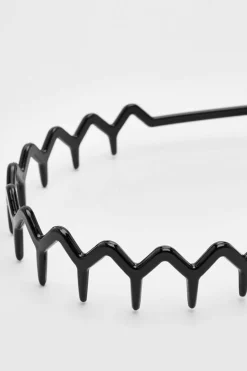 Hair Accessories*boohoo Zig Zag Resin Headband black