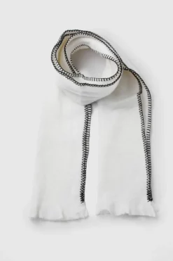 Hats & Gloves|Hats & Gloves*boohoo Blanket Stitch Trim Knitted Scarf cream