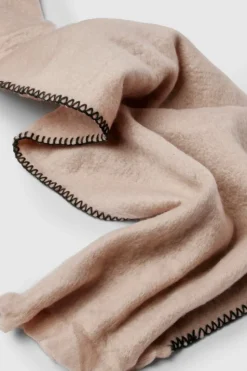 Hats & Gloves|Hats & Gloves*boohoo Blanket Stitch Trim Knitted Scarf stone