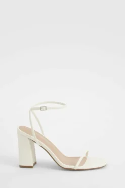 Sandals|Heels*boohoo Block Heel Two Part Sandals white