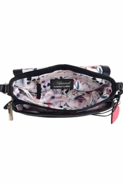 Shoulder Bags|Handbags*Ashwood Leather Blossom Flap Over Real Leather Shoulder Bag Black