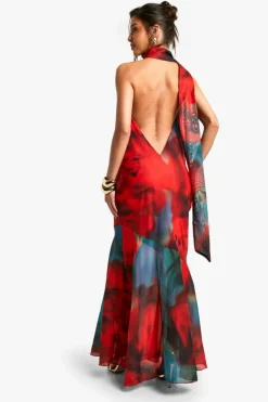 Maxi Dresses|Dresses*boohoo Blur Chiffon Halterneck Maxi Dress multi