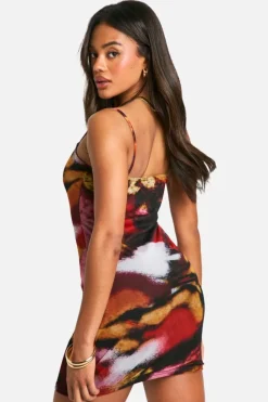 Bodycon Dresses*boohoo Blur Print Trim Mini Dress multi