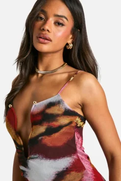 Bodycon Dresses*boohoo Blur Print Trim Mini Dress multi