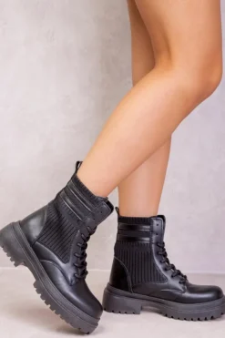Chunky Boots|Ankle Boots*Where's That From Bonnie' Chunky Ankle Boots Black