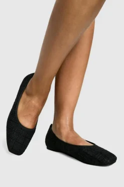 Ballet Flats|Flats*boohoo Boucle Ballet Flats black