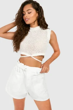 Knitted Tops*boohoo Boucle Knitted Sleeveless Top cream
