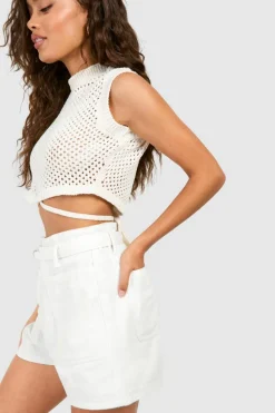 Knitted Tops*boohoo Boucle Knitted Sleeveless Top cream