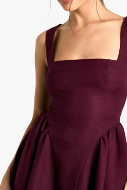 Skater Dresses|Suits & Tailoring*boohoo Boucle Tailored Pleated Skater Dress burgundy