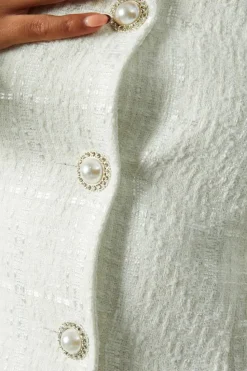 A Line Dresses*MissPap BoucleFeather TrimA-LineMini Dress white