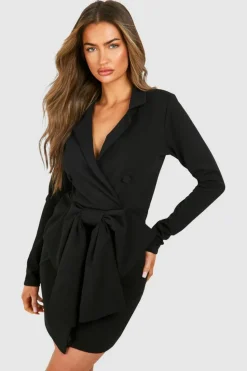 Blazer Dresses*boohoo Bow Detail Blazer Dress black