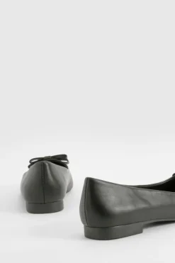 Flats*boohoo Bow Detail Pointed Flats black