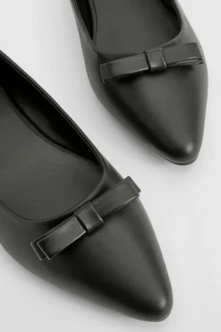 Flats*boohoo Bow Detail Pointed Flats black