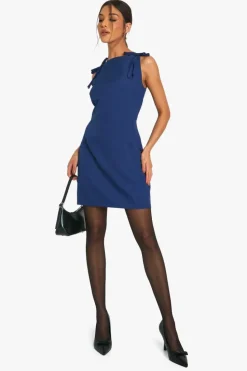 Mini Dresses|Suits & Tailoring*boohoo Bow Shoulder Tailored Mini Dress navy