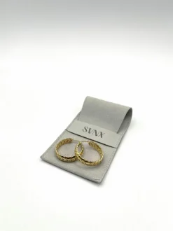 Earrings*SVNX Braided Hoop Earrings in Gold