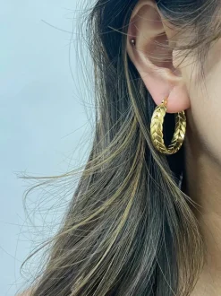 Earrings*SVNX Braided Hoop Earrings in Gold