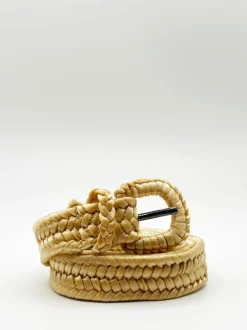 Belts*SVNX Braided Straw Belt Brown