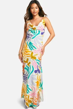 Smock Dresses|Maxi Dresses*boohoo Bright Cotton Cowl Neck Maxi Dress multi