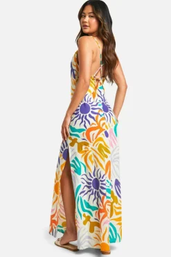 Smock Dresses|Maxi Dresses*boohoo Bright Cotton Cowl Neck Maxi Dress multi
