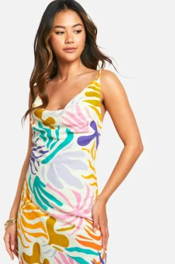 Smock Dresses|Maxi Dresses*boohoo Bright Cotton Cowl Neck Maxi Dress multi