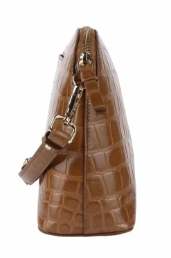 Shoulder Bags|Handbags*Ashwood Leather Brill' Croc Embossed Leather Shoulder Bag Tan