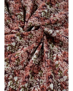 Midi Dresses*Azura Exchange Floral Print Split Front Tiered Frilled V Neck Midi Dress Brown