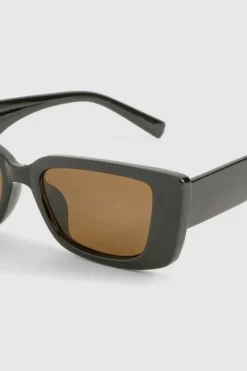 Sunglasses*boohoo Brown Lense Square Sunglasses black
