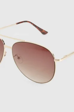 Sunglasses*boohoo Lenses Aviator Sunglasses brown