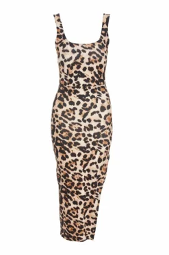 Bodycon Dresses|Midi Dresses*Quiz Leopard Print Bodycon Midi Dress Brown