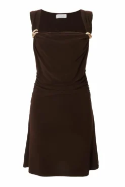 Bodycon Dresses*Quiz Mesh Cowl Neck Mini Dress Brown
