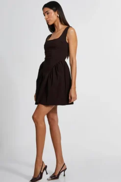 Skater Dresses*Quiz Scoop Back Skater Dress Brown