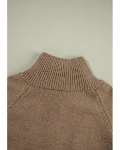 Cardigans*Azura Exchange Western Printed Ribbed Trim Collared Zip up Cardigan Brown